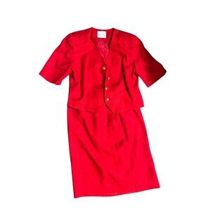 Don Caster Women’s Silk Suit With Skirt Size 14